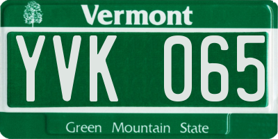 VT license plate YVK065