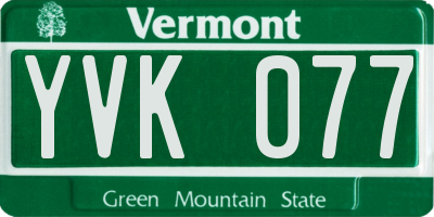 VT license plate YVK077