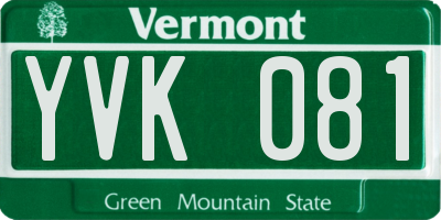 VT license plate YVK081
