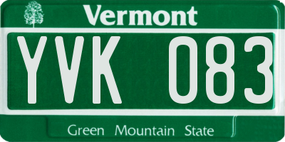 VT license plate YVK083