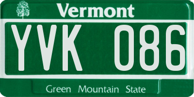 VT license plate YVK086