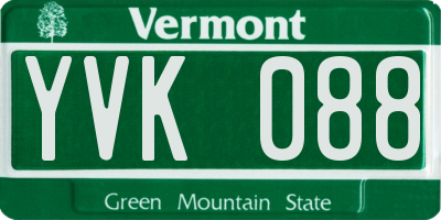 VT license plate YVK088
