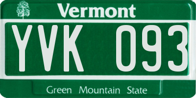 VT license plate YVK093