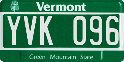 VT license plate YVK096