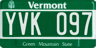 VT license plate YVK097