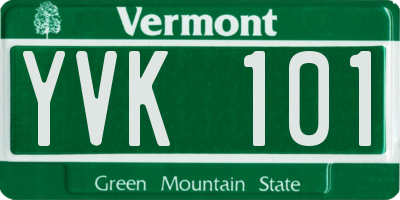 VT license plate YVK101