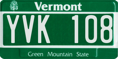 VT license plate YVK108