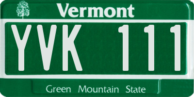 VT license plate YVK111