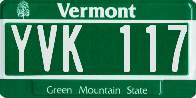 VT license plate YVK117