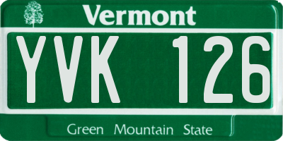 VT license plate YVK126