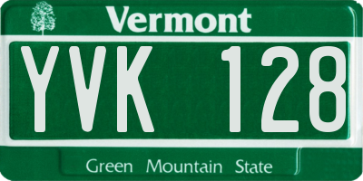 VT license plate YVK128