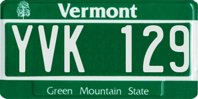 VT license plate YVK129