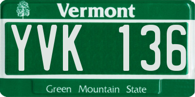 VT license plate YVK136