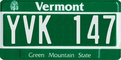 VT license plate YVK147