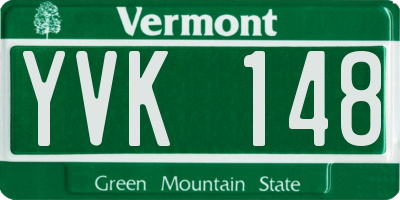 VT license plate YVK148