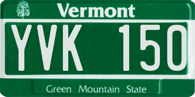 VT license plate YVK150