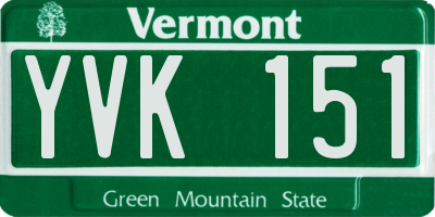 VT license plate YVK151