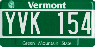 VT license plate YVK154