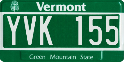 VT license plate YVK155