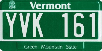 VT license plate YVK161
