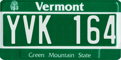 VT license plate YVK164