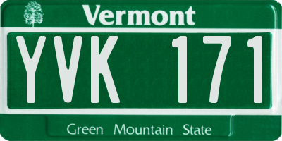VT license plate YVK171