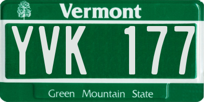 VT license plate YVK177