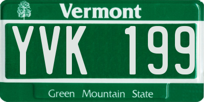 VT license plate YVK199