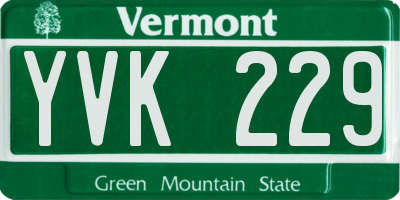 VT license plate YVK229