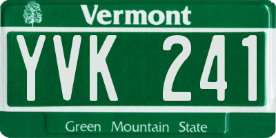 VT license plate YVK241