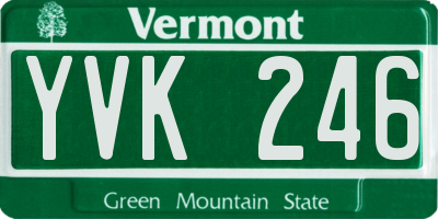 VT license plate YVK246