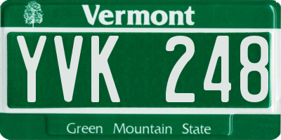 VT license plate YVK248