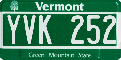 VT license plate YVK252