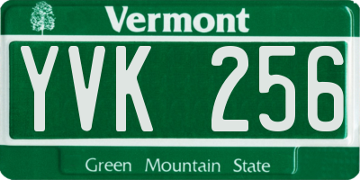 VT license plate YVK256