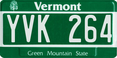 VT license plate YVK264