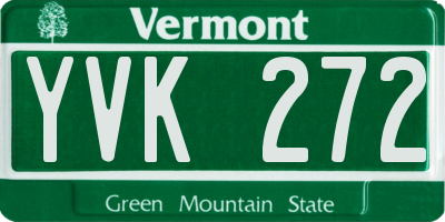 VT license plate YVK272