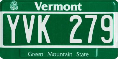 VT license plate YVK279