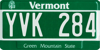 VT license plate YVK284