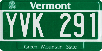 VT license plate YVK291