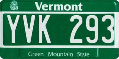 VT license plate YVK293