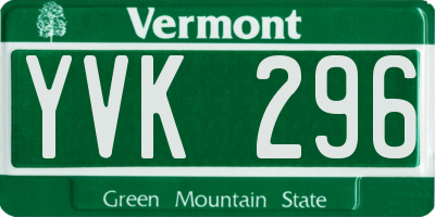 VT license plate YVK296
