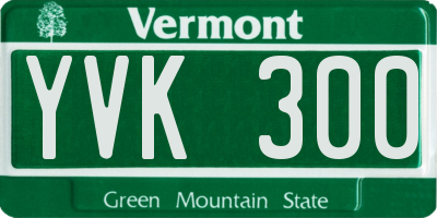 VT license plate YVK300