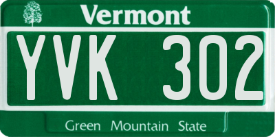 VT license plate YVK302