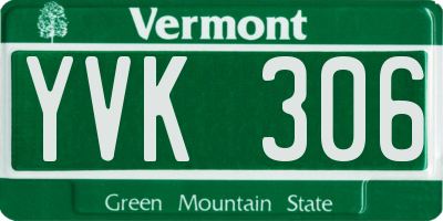 VT license plate YVK306