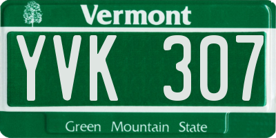 VT license plate YVK307