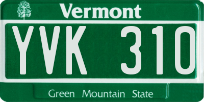 VT license plate YVK310