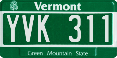 VT license plate YVK311