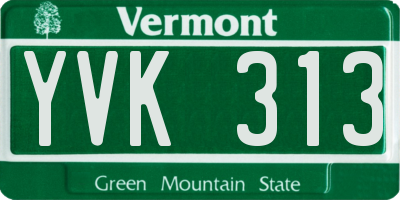 VT license plate YVK313