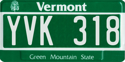 VT license plate YVK318