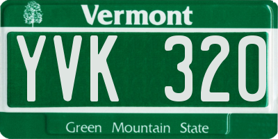 VT license plate YVK320